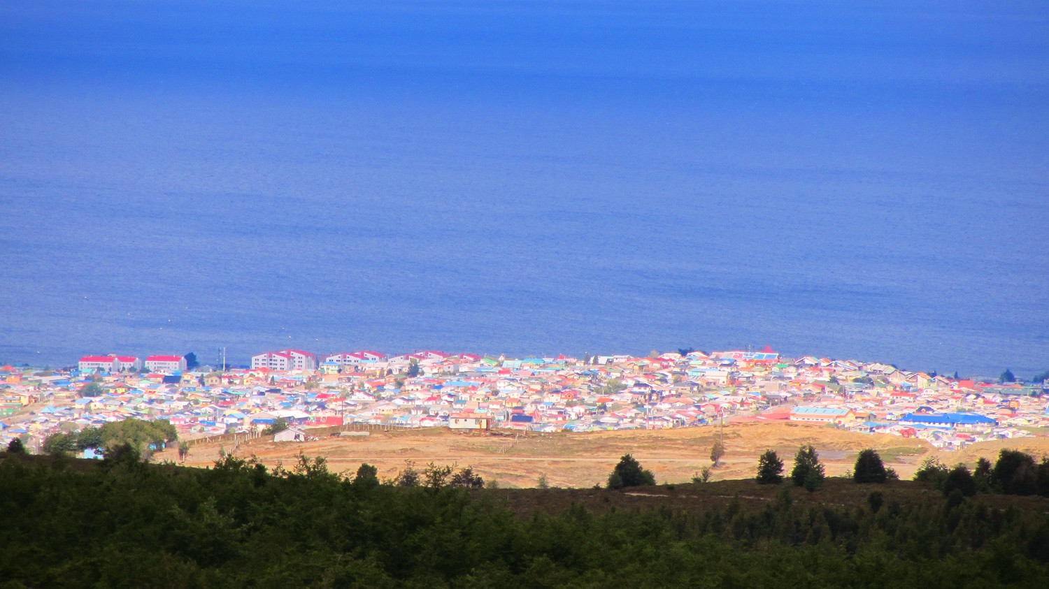 Punta Arenas seen from the Mirador close to Monte Fewton